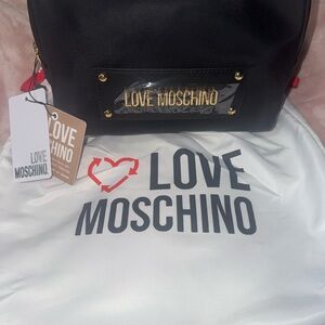NWT Love Moschino Black clutch/cosmetic bag.